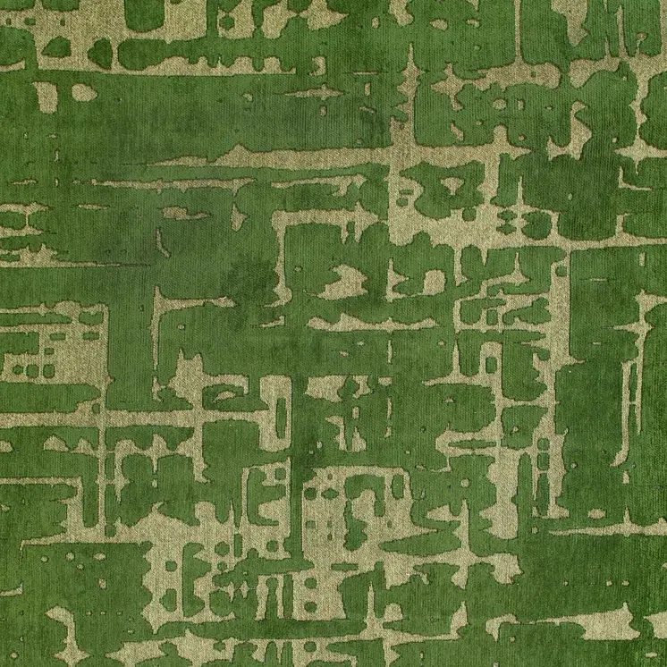 8' X 11' Green Abstract Non Skid Area Rug