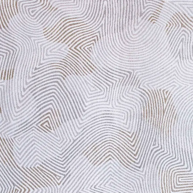 8' X 11' White Abstract Non Skid Area Rug
