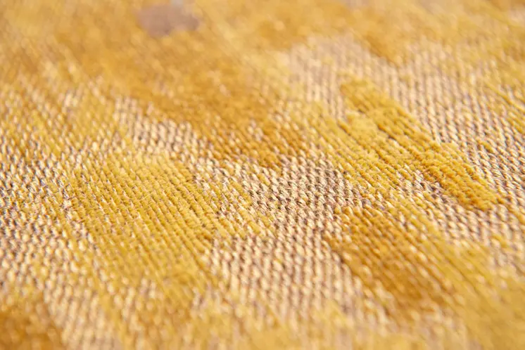 5' X 7' Yellow and Brown Abstract Non Skid Area Rug