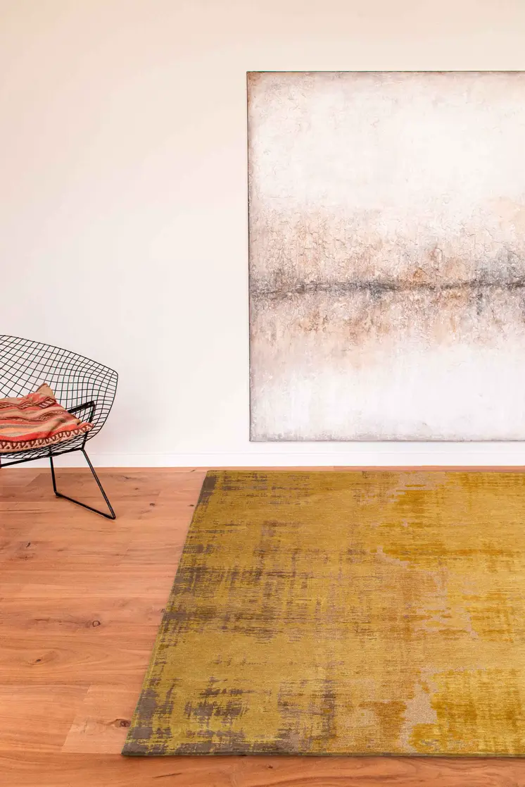 8' X 11' Yellow and Brown Abstract Non Skid Area Rug