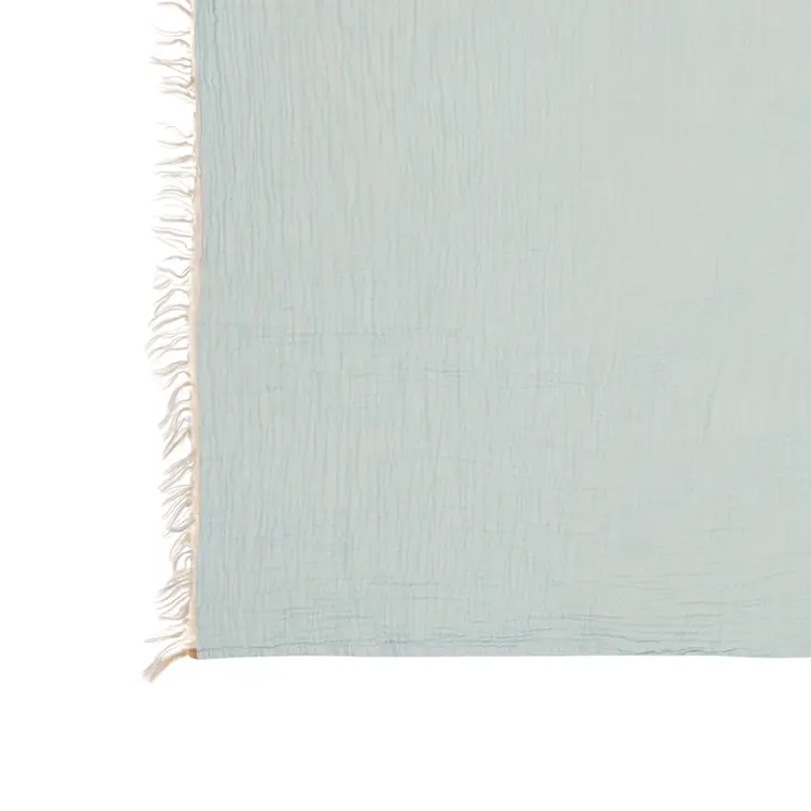 47" X 60" Aqua Cotton Woven Turkish Towel Throw Blanket with Fringe
