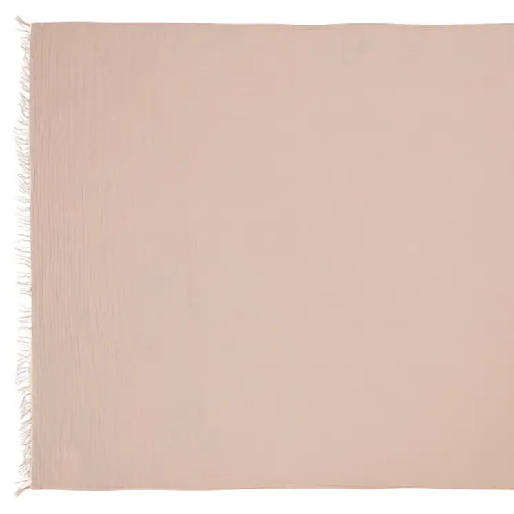 47" X 60" Blush Cotton Woven Turkish Towel Throw Blanket with Fringe