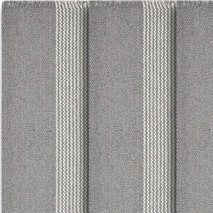 19" Set of Four Gray And White Striped Cotton Placemats