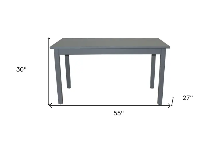 60" Gray Solid Wood Dining Table