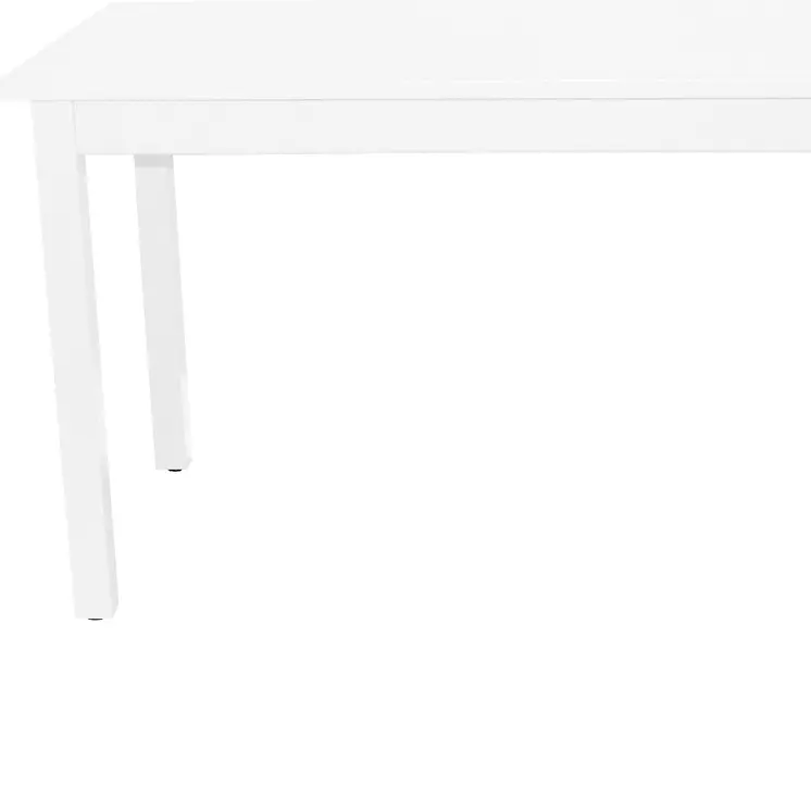 60" White Solid Wood Dining Table