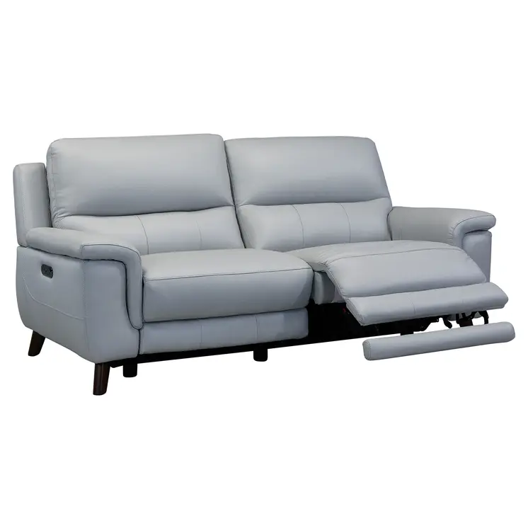 Three Piece Indoor Gray Leather Six Person Seating Set