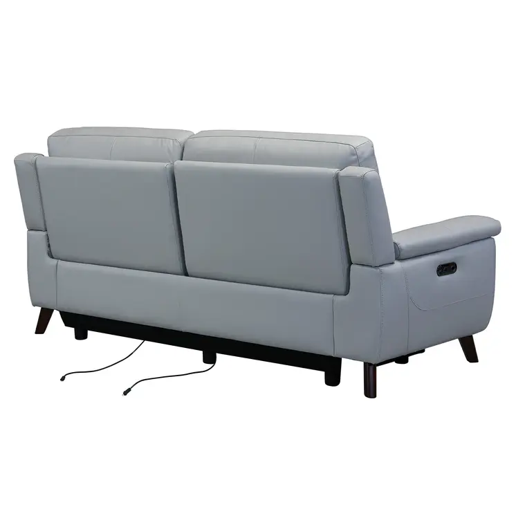 Three Piece Indoor Gray Leather Six Person Seating Set