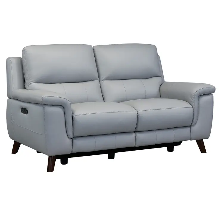 Three Piece Indoor Gray Leather Six Person Seating Set