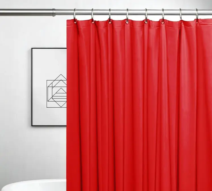 72" Red Vinyl Shower Curtain Liner