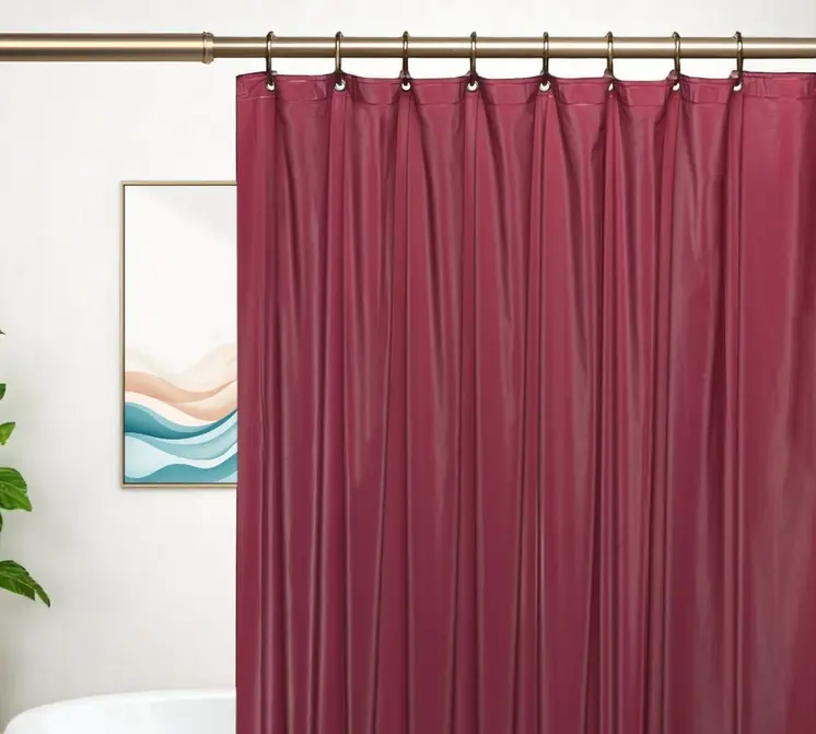 72" Burgundy Vinyl Shower Curtain Liner