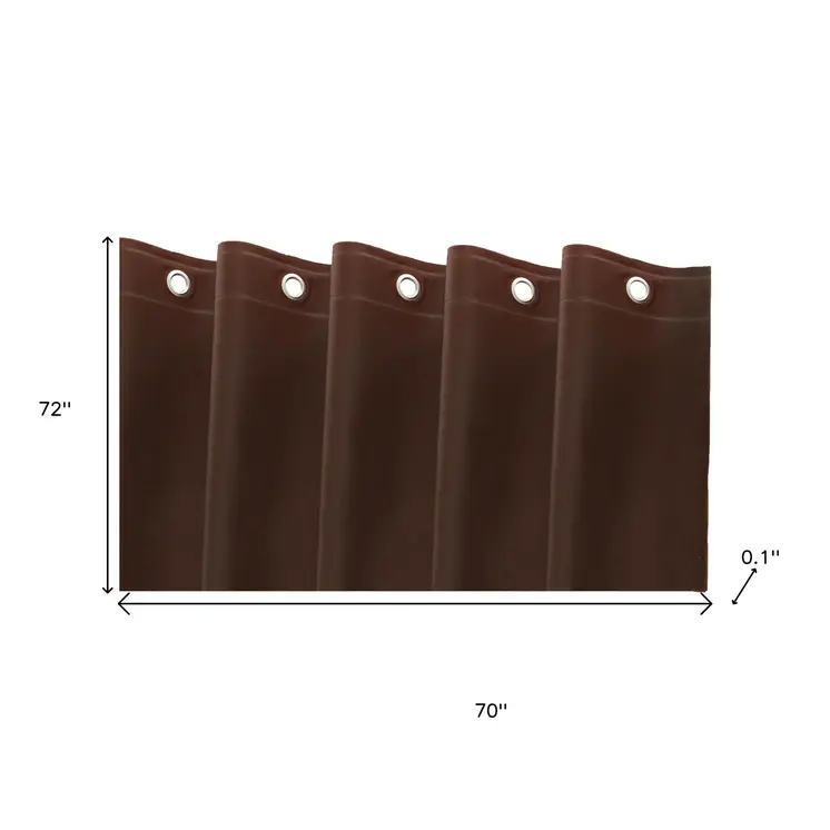 72" Dark Brown Vinyl Shower Curtain Liner
