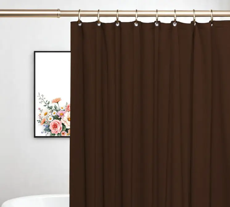 72" Dark Brown Vinyl Shower Curtain Liner