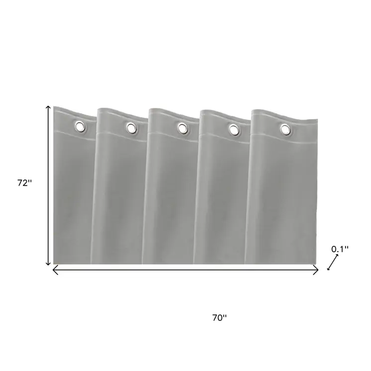 72" Silver Vinyl Shower Curtain Liner