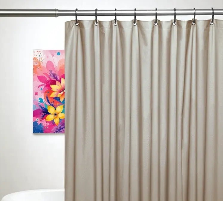 72" Silver Vinyl Shower Curtain Liner
