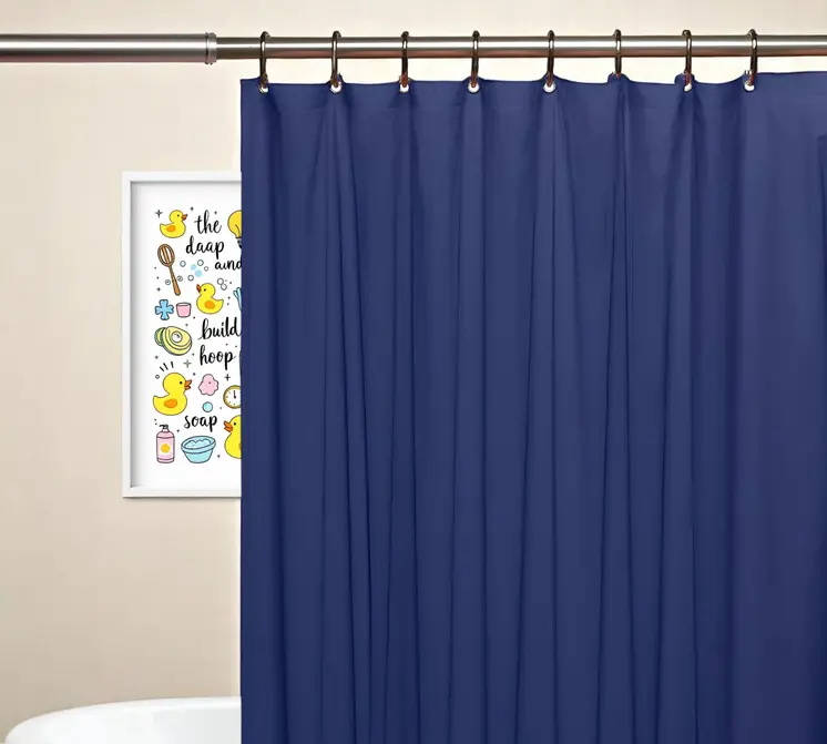 72" Navy Blue Vinyl Shower Curtain Liner