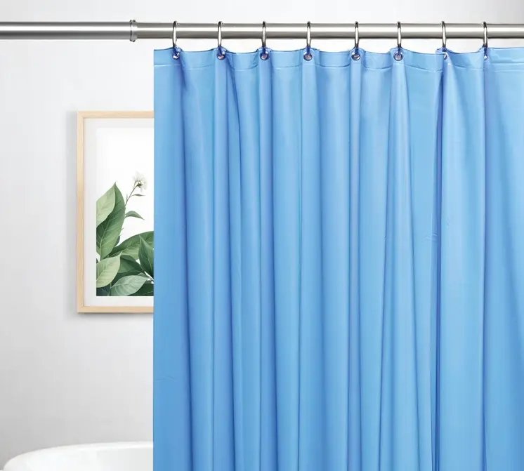 72" Sky Blue Vinyl Shower Curtain Liner