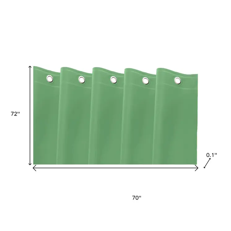 72" Green Vinyl Shower Curtain Liner
