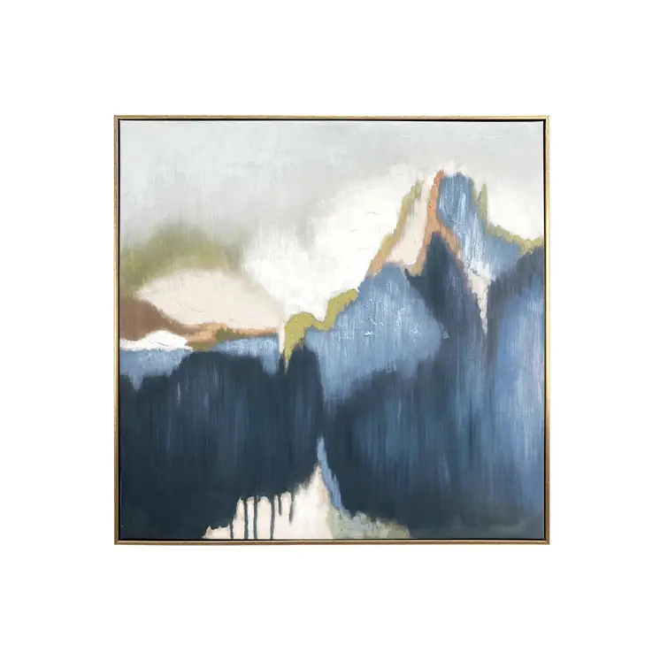 Abstract Vision Gold Floater Frame Painting Wall Art
