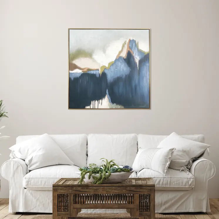 Abstract Vision Gold Floater Frame Painting Wall Art