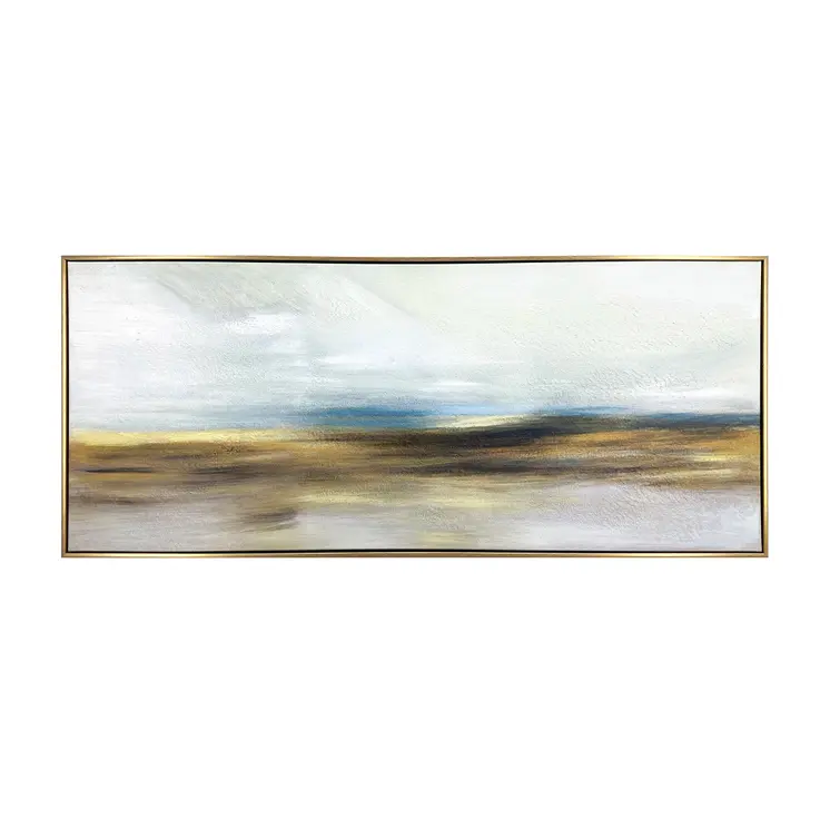 The Horizon Gold Floater Frame Painting Wall Art