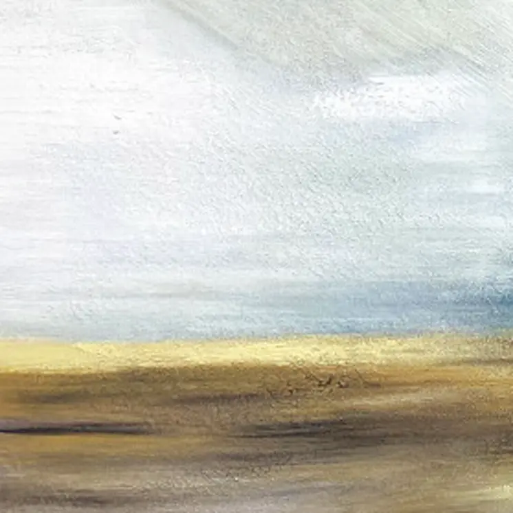 The Horizon Gold Floater Frame Painting Wall Art