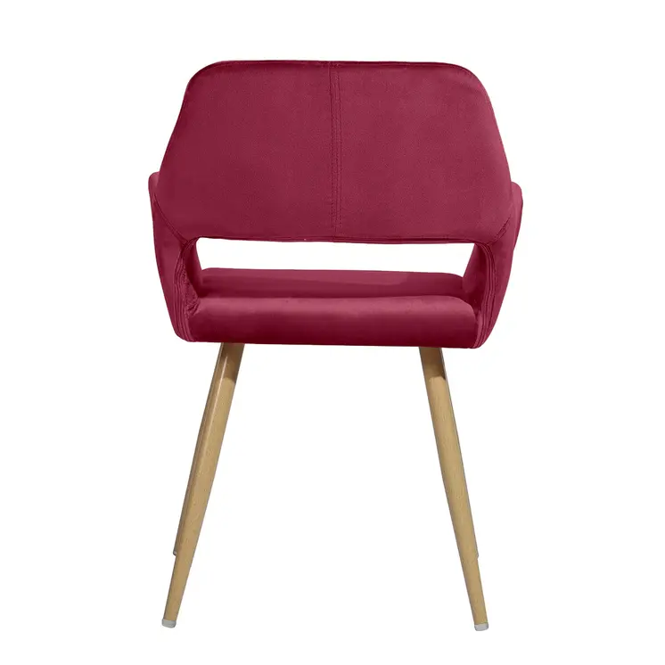 22" Fuchsia and Brown Velvet Arm Chair