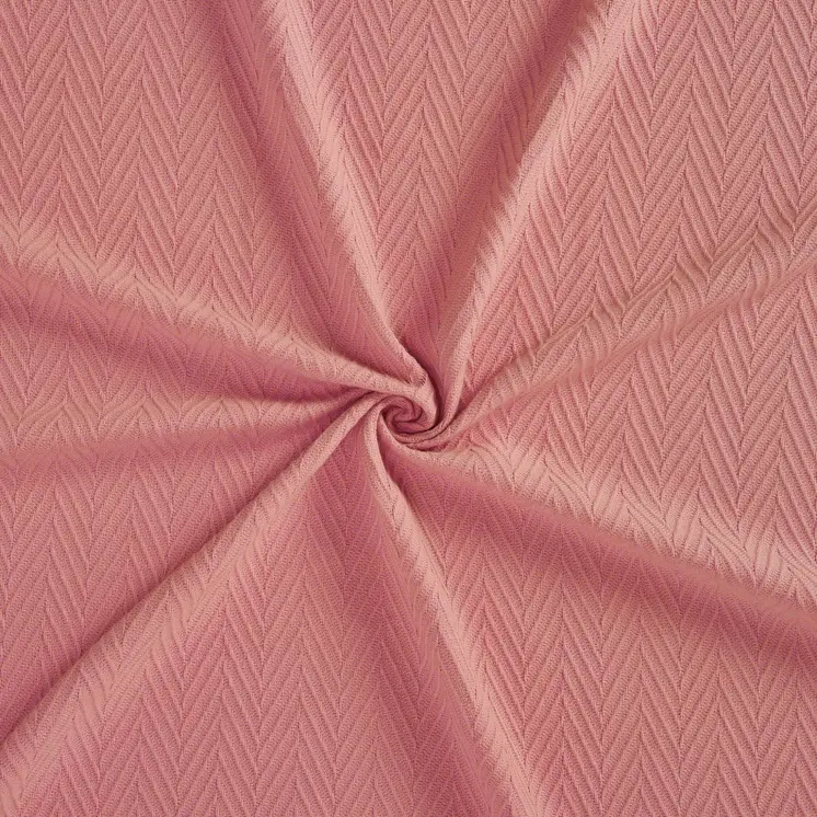 California King Coral Cotton Woven Chevron Blanket