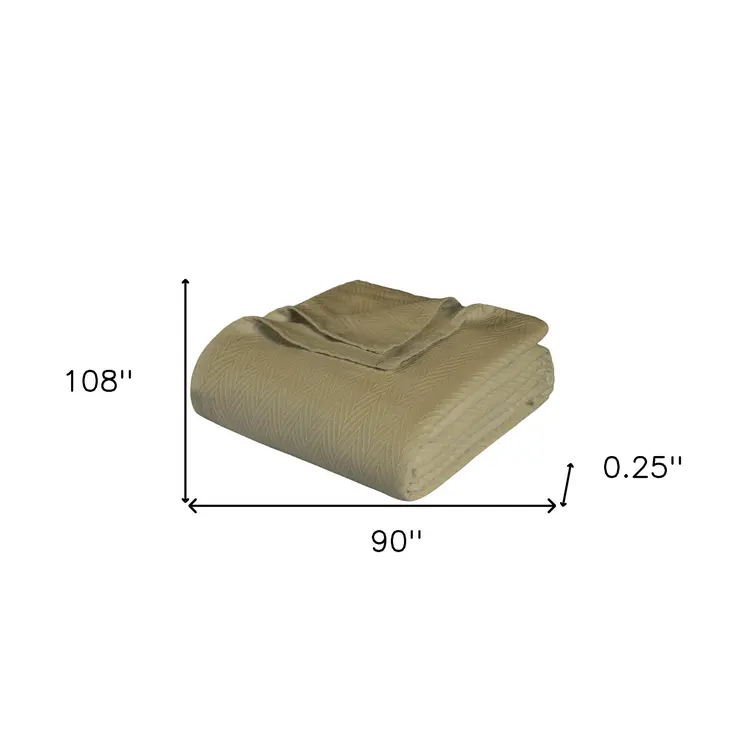 King Sage Cotton Woven Chevron Blanket