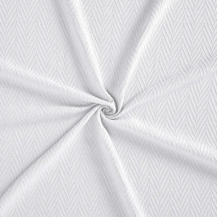 50" X 60" White Cotton Woven Chevron Throw Blanket