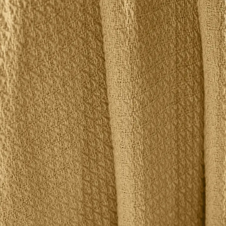 Twin Mustard Cotton Waffle Weave Honeycomb Blanket