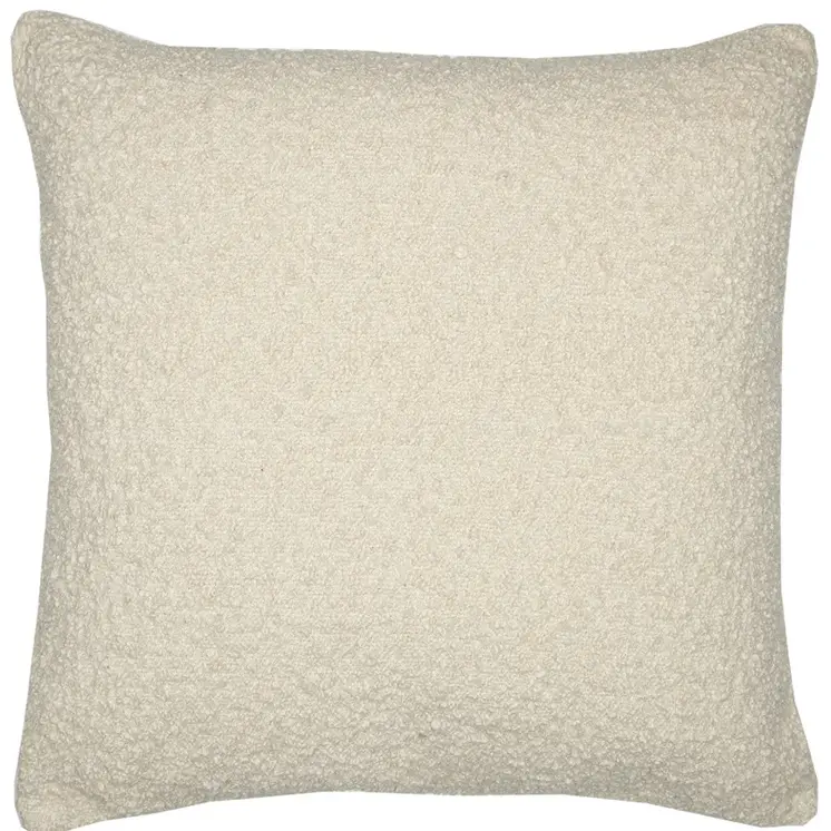 24" Ivory Throw Pillow With Shag