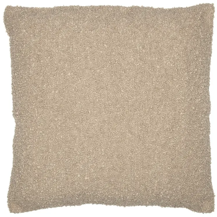 20" Taupe Throw Pillow With Shag
