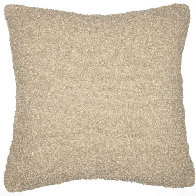 20" Beige Throw Pillow With Shag