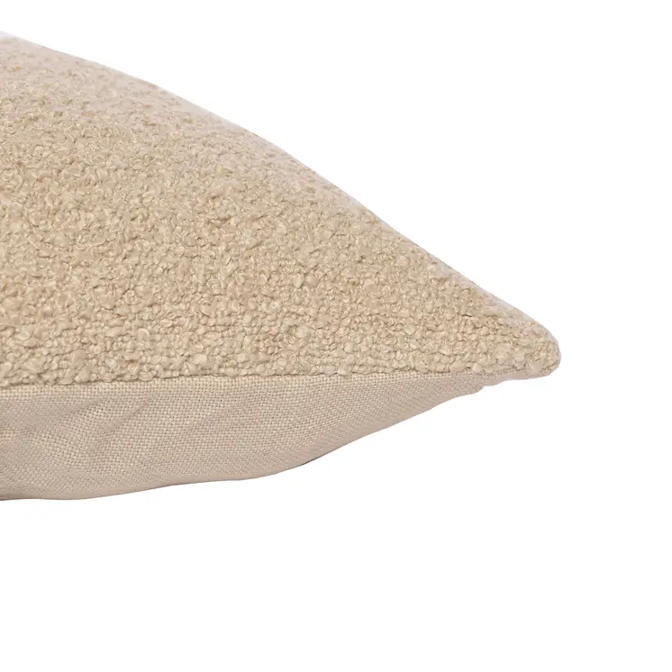 20" Beige Throw Pillow With Shag