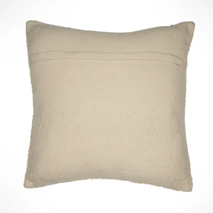 20" Beige Throw Pillow With Shag