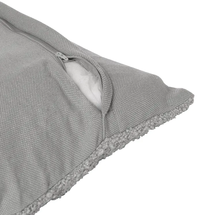 20" Gray Throw Pillow With Shag