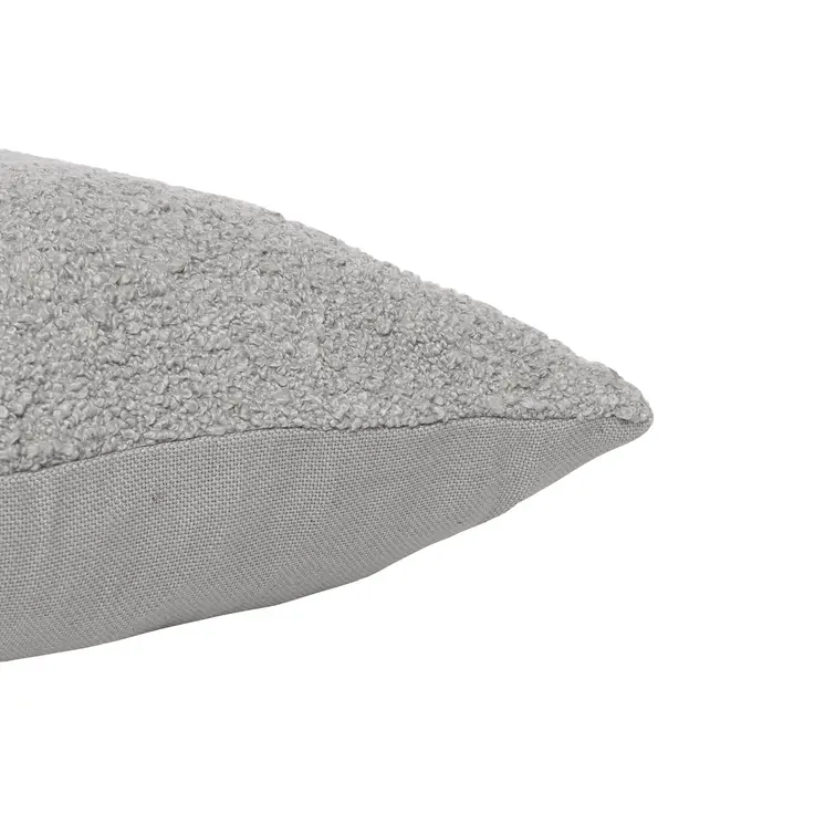 24" Gray Throw Pillow With Shag
