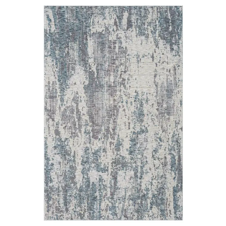 5' X 8' Gray and Ivory Abstract Area Rug