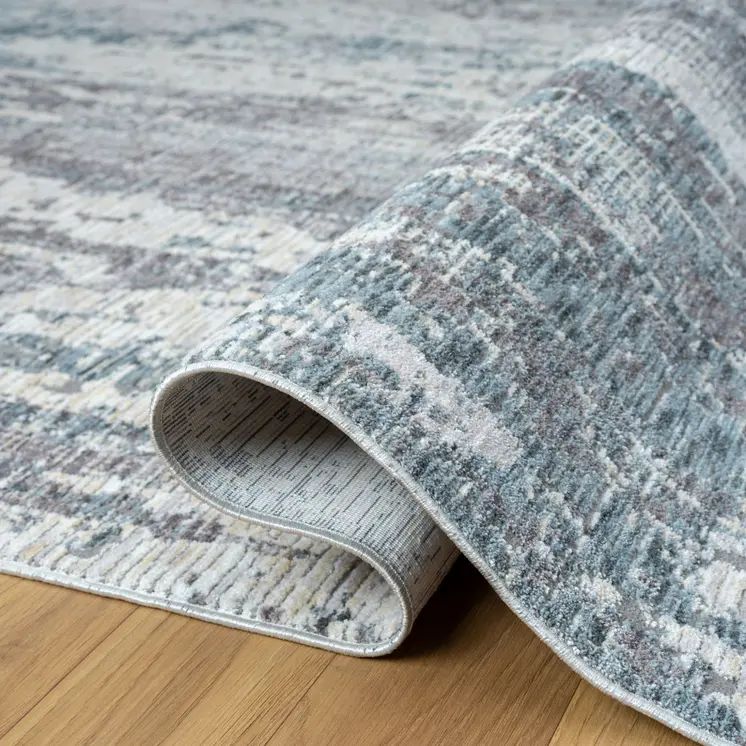 5' X 8' Gray and Ivory Abstract Area Rug