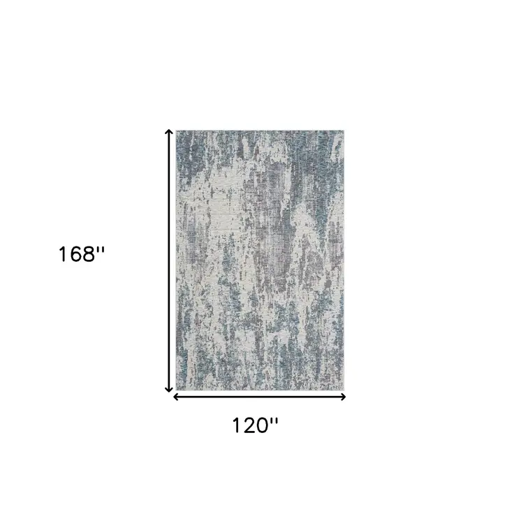 10' X 14' Gray and Ivory Abstract Area Rug
