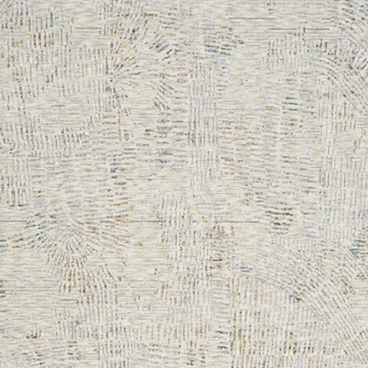 8' Ivory And Gray Abstract Runner Rug
