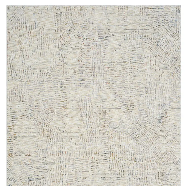 9' X 12' Ivory and Gray Abstract Area Rug
