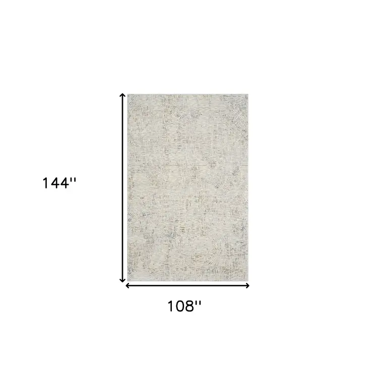 9' X 12' Ivory and Gray Abstract Area Rug