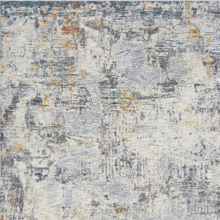 5' X 8' Gray and Ivory Abstract Area Rug