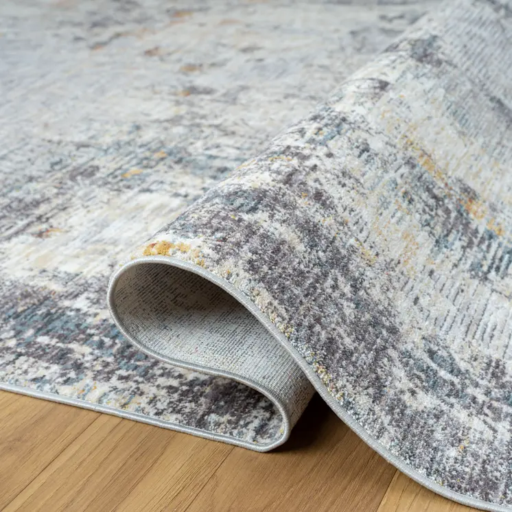 5' X 8' Gray and Ivory Abstract Area Rug