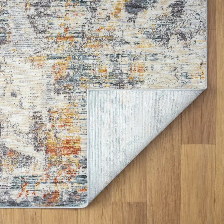 5' X 8' Gray and Ivory Abstract Area Rug
