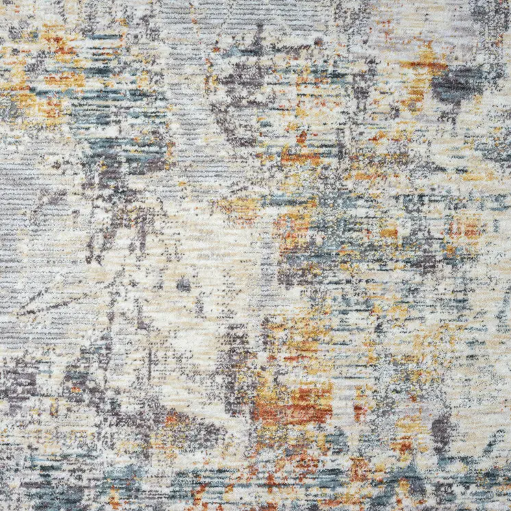 5' X 8' Gray and Ivory Abstract Area Rug