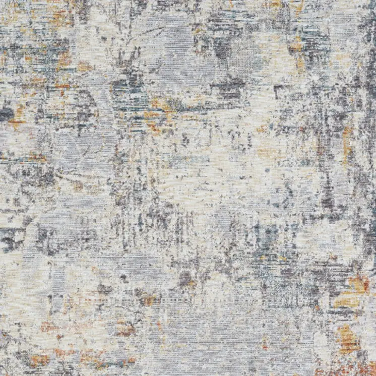 9' X 12' Gray and Ivory Abstract Area Rug