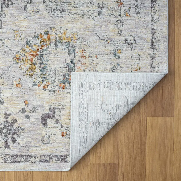 10' X 14' Ivory and Blue Floral Area Rug
