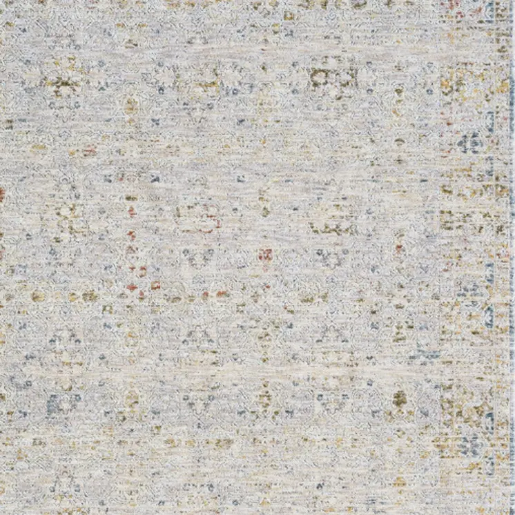 9' X 12' Ivory and Blue Floral Area Rug